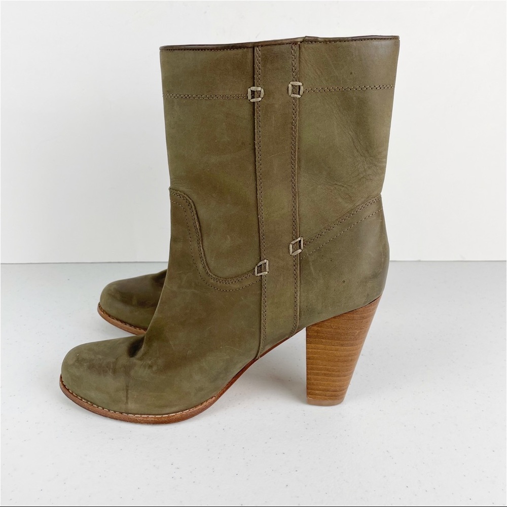 Joie Suede Mid Calf Boots Women’s 8.5 Olive Green